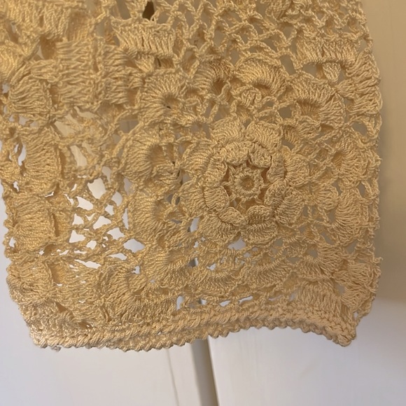 Vintage April Cornell  NWOT small cream crochet long cardigan sweater - Picture 3 of 7